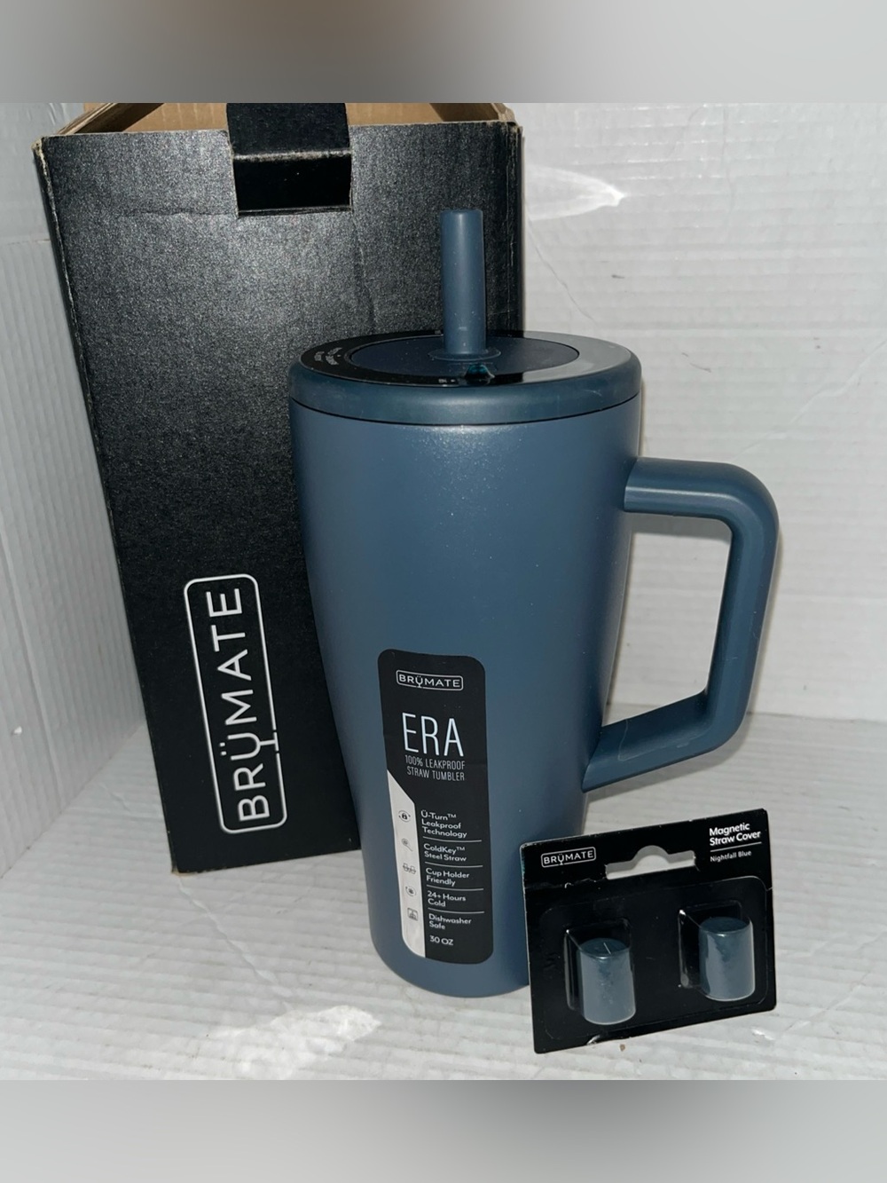 BruMate Era 30oz 100% Leakproof Straw Tumbler Nightfall Blue new W/box
